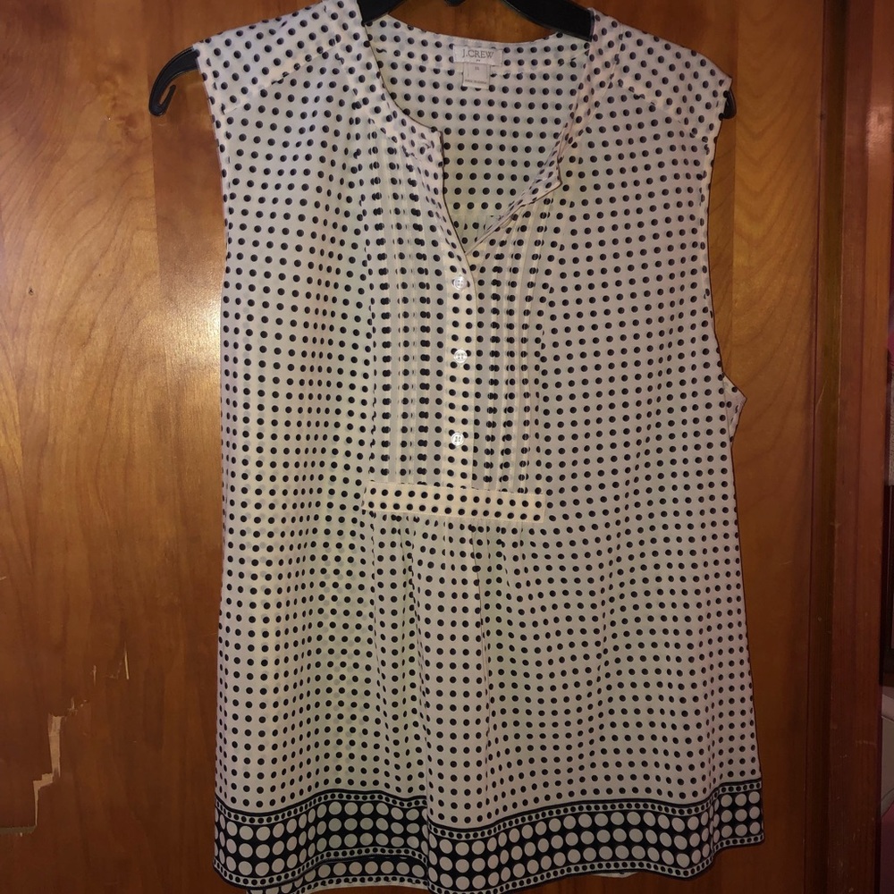 J. Crew Polka Dot Sleeveless Blouse
